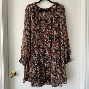 MANGO Floral Chiffon Dress